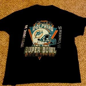 Black Vintage Miami Dolphins T Shirt